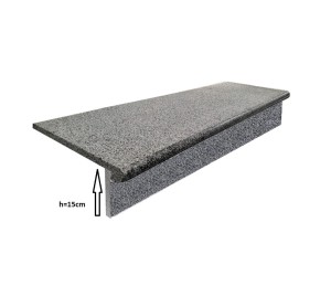 Zestaw Stopnica - Stopień + Podstopień  Granitowy Dark Grey G654 NEW 120x35x2 / 120x15x2