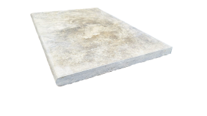 Trawertyn 3cm Kamień brzegowy Silver Greige Ash 40,6x61 | Obrzeża do basenu Bullnose