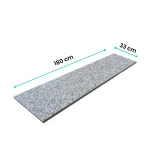 Parapet Stopnica granitowa szara płomieniowana Bianco Sardo G602 180x33x2 cm