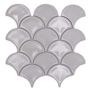 Mozaika ceramiczna Biała Rybia Łuska Polerowana 29,3×24,5×0,6 cm