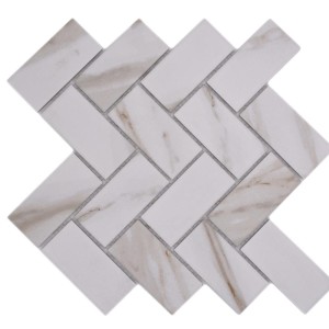 Mozaika ceramiczna Biała Calacatta Gold Prostokąt 27,4x27,9x0,65 cm