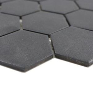 Mozaika ceramiczna Czarna Hexagon Matowa 32,5×28,1x0,6 cm