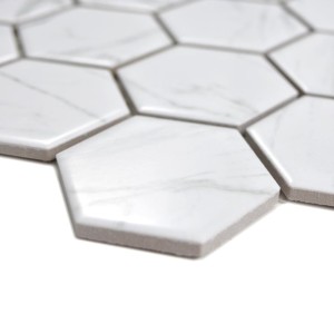 Mozaika ceramiczna Biała Hexagon Polerowana 32,5×28,1x0,6 cm