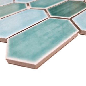 Mozaika ceramiczna Zielona Hexagon Polerowana 25,3x29,3x0,75 cm