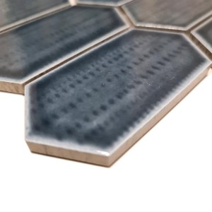Mozaika ceramiczna Czarna Hexagon Polerowana 25,3x29,3x0,75 cm