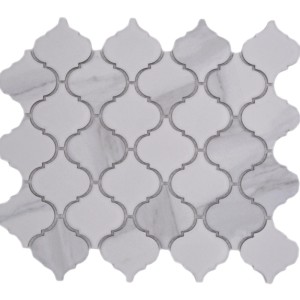 Mozaika ceramiczna Biała Calacatta Grey Arabeska Matowa 29,3×24,5×0,6 cm