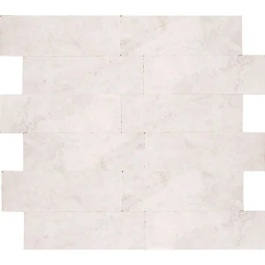 Płytka marmurowa Bębnowana Royal White 10x30,5x1 cm