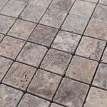 Kamień dekoracyjny trawertyn Ash Argent Mix Bębnowany Mozaika 4,8x4,8x1 cm