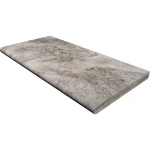 Trawertyn Parapet / Stopnica kamienna Silver Latte Bębnowany 135x33x2 cm Bullnose