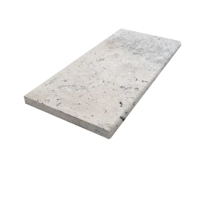 Trawertyn 8cm Kamień brzegowy Silver Latte Bębnowany Szlif 140x30 | Obrzeża do basenu