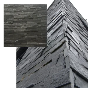 Kamień elewacyjny dekoracyjny łupek czarny 10x36 Black Slate Stackstone