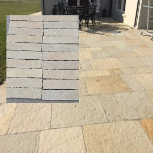 Kamień elewacyjny Tandur Yellow Limestone Natural t/h 7x30x2 cm