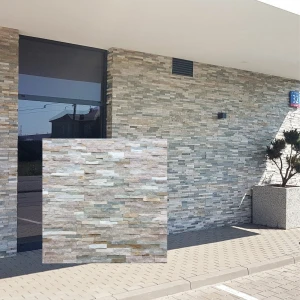 Kamień elewacyjny-dekoracyjny kwarcytowy Stackstone Beige Slate beżowo szary 10x36